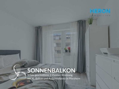 SONNENBALKON - Schön geschnittene 2-Zimmer-Wohnung mit XL-Balkon und Außenstellplatz in Pforzheim