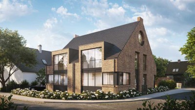 Neubau -  Moderne Doppelhaushälfte mit klarer Architektursprache in zentraler Lage von Büttgen - GLN