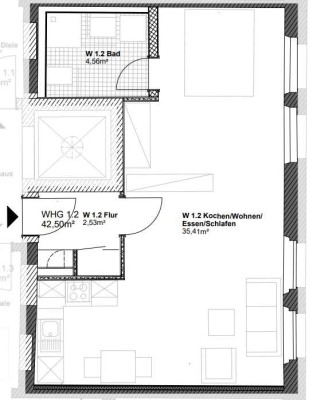 Erstbezug nach Sanierung: Schöne 1-Zimmer-Wohnung in Regensburg