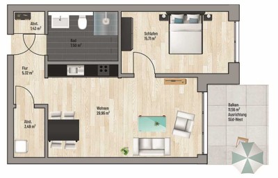 Attraktive 2-Zimmer-Wohnung in Bestlage von Grafenau