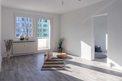 3-Raum-Wohnung mit Balkon mit Blick ins Grüne