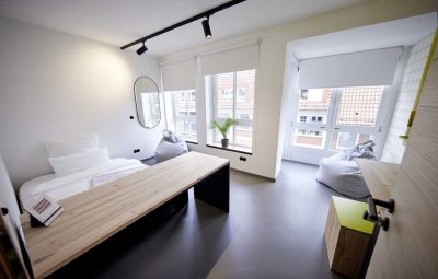 Modernes,möbliertes Zimmer zur Kurzzeitanmietung mit Gemeinschaftsküche und Badezimmer