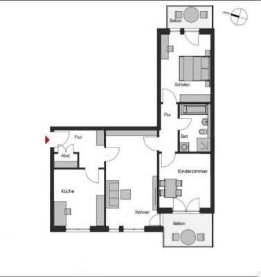 moderne 3-Raum Wohnung 82qm