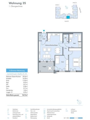 Sonnige 3-Raum-Wohnung mit Balkon und Einbauküche in Freising