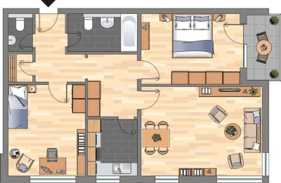 Helle, barrierefreie 3-Zimmer-Wohnung -rollstuhlgerecht und sofort verfügbar