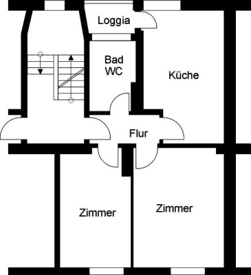 Gemütliche 2 ZKB-Wohnung mit Loggia