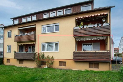 Komplett sanierte 3-Zimmer-Wohnung im Zentrum von Rutesheim –  Balkon, neue Einbauküche
