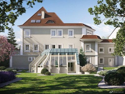 Große Villa mit gartenseitiger Poolhalle in Mauer