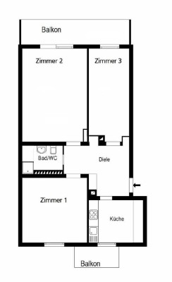 VBU-Immobilien -  WG Zimmer Nr. 3 in 3er WG