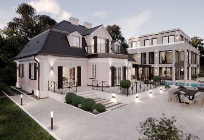 Am Schlosspark: Villen-Ensemble (auch Einzelverkauf) aus Denkmal-Villa und zusätzlichem Neubau