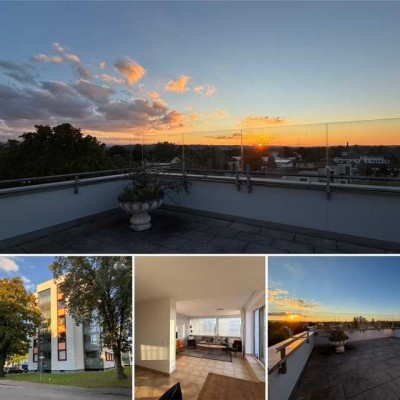 Wohnen ganz oben! Sonnige, großzügige Dachterrassen-Wohnung mit  traumhaften Weitblick