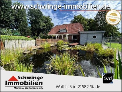 SCHWINGE IMMOBILIEN Stade: Familienhaus mit 169 m² Wohnfläche und sehr schöner Gartenanlage!