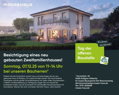 Sonntags-Besichtigung eines neu gebauten Zweifamilienhauses!