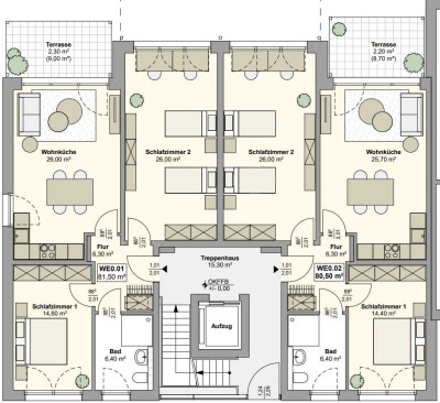 Modernste 2,5 - 3,5 Zimmerwohnung im NEUBAU mit WBS in Bochum-Westenfeld