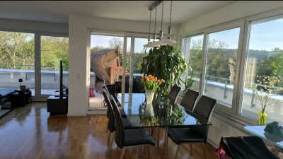 Besondere und luxuriöse 4- Zi- Penthouse- Whg mit EBK, Dachterrasse, TG , HMS in Stuttgart- Hofen
