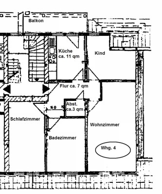 3 Zimmer Etagenwohnung mit Balkon zu vermieten