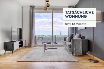Triiiple Tower, zentral mit Grünblick direkt an Ubahn &amp; Donau, Rooftop Pool, Concierge / vieles mehr (VIE214)