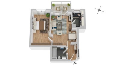 2-Zimmer-Wohnung mit Balkon – ruhige Citylage & Stellplatzoption!