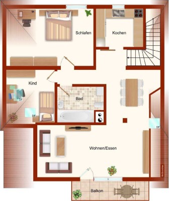 Exklusive, modernisierte 3-Zimmer-Wohnung mit Balkon und Einbauküche in Leverkusen