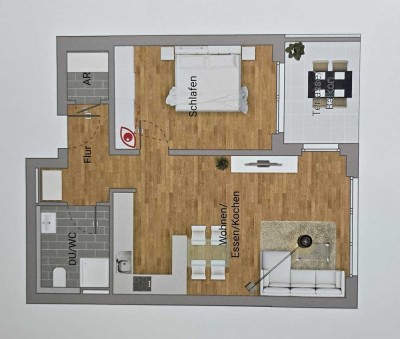 ERSTBEZUG *** Stilvolle 2-Zimmer-Wohnung mit gehobener Innenausstattung mit EBK in Rodenbach