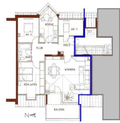 Schöne 2,5-Zimmer-Dachgeschosswohnung in Unterhaching - von privat