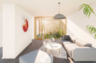 Barrierefreier 2,5-Zi-Bungalow mit Aufzug & Terrasse - selbstbestimmt wohnen in Gemeinschaft