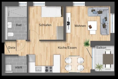 2-Zimmer-Wohnung A08