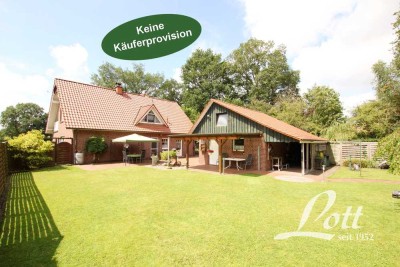 +++ Erstklassig gepflegt - toller Garten - Garage/Werkstatt - idyllische Randlage von Augustfehn +++