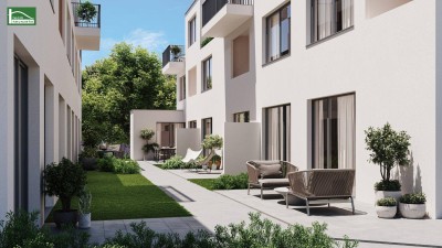 ZWEI22 - Der Neubau zum doppelten Glück - Traumhafte Gartenwohnung in Hofruhelage mit Fernwärme
