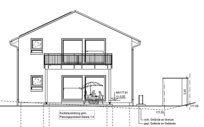 Bauplatz inklusive! Bezugsfertig:  DG Wohnung mit Fetter Dach-Terasse, Garage 9x3m
