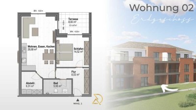 Jetzt sichern: 2-Zimmer Neubau mit Terrasse & KfW-40-Förderung in Lemförde!