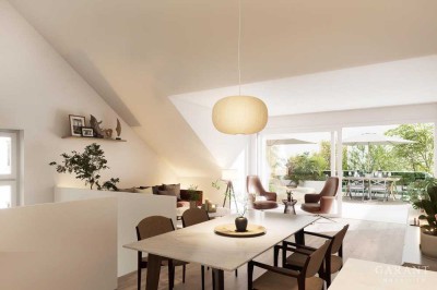 Stylische Dachterrassenwohnung mit Freiluft-Wohnzimmer - modern & urban