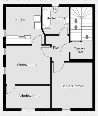 Charmante 2,5-Zimmer-Dachgeschosswohnung mit Einbauküche und Tageslichtbad