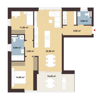 3-Zimmer-Terrassenwohnung | C04