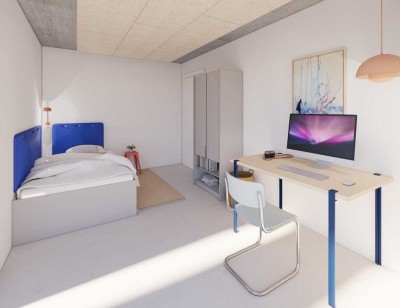 WE11 All-inclusive-Miete: exklusiver vollmöblierter Neubau, 2-Zi-Wohnung mit Balkon und Einbauküche