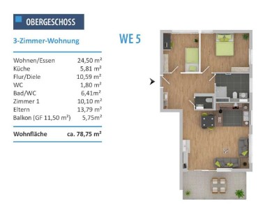 Geschmackvolle 3-Zimmer-Wohnung mit Balkon und Einbauküche in Kirchberg an der Murr