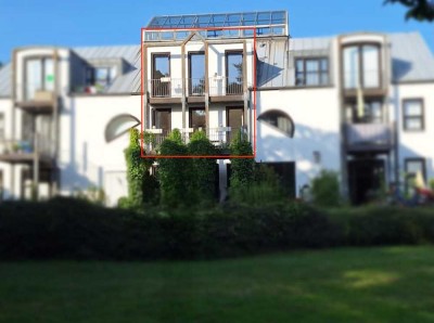 Helle 2-Zimmer Maisonette-Wohnung mit Balkon und Rheinblick