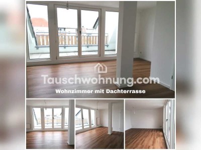 Tauschwohnung: Helle 2 Zimmer Dach Maisonette mit Balkon und Wanne