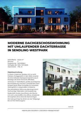 Moderne Dachgeschosswohnung in SENDLING-WESTPARK