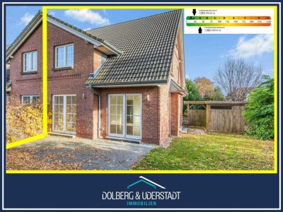 Moderne Doppelhaushälfte mit Garten und Carport in grüner Randlage von Stapelfeld