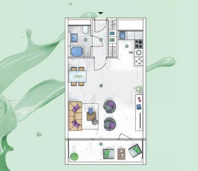Traumhafte 1-Zimmer-Wohnung mit Balkon (Musterbilder)