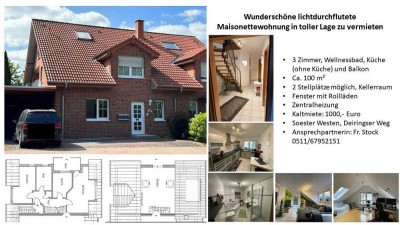 Lichtdurchflutete 3-Zimmer-Maisonette-Wohnung mit Balkon in Soest