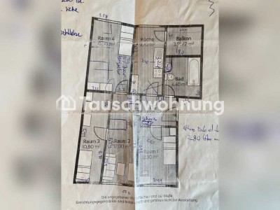 Tauschwohnung: Optimal geschnittene 4-Raum Wg im Grünen