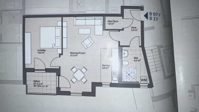 Wohnung mit Balkon und Einbauküche: schön geschnittene 2-Raum-Wohnung mit geh. Innenausstattung