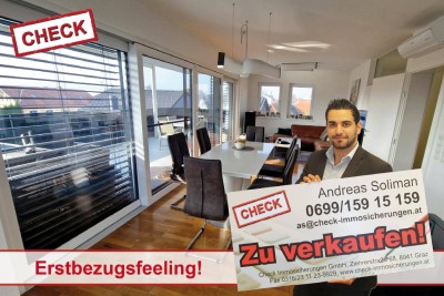 Ziegelmassivbau! 130 m² große Penthouse-Maisonette mit 81 m² Terrasse und 4 Parkplätzen!