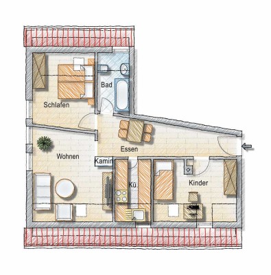 Charmante 3-Zimmer-Dachgeschosswohnung in zentraler Lage von Ludwigsburg ***ohne Makler Provision***