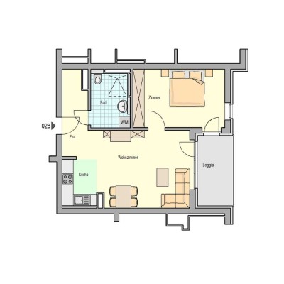 neuwertige 2-Zimmer-Wohnung in Langwasser