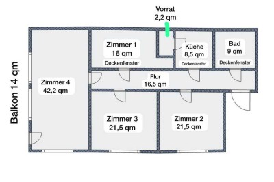 Schöne 4,5-Zimmer-Wohnung mit Balkon und Kamin