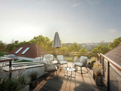 Friedenau-Panorama Penthouse-4 Zi.-Energie A+ -Wärmep,./Solar,-Klima-Einbauküche-Lift-Luxus
