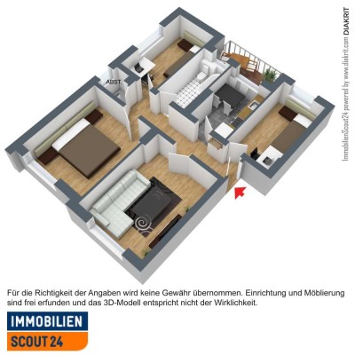 4 Zimmer Wohnung mit Balkon - direkt neben der Kleingartenanlage (HK13-1L)